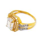 Fabulous Gold Ring with Beautiful Design and White Stone for Ladies